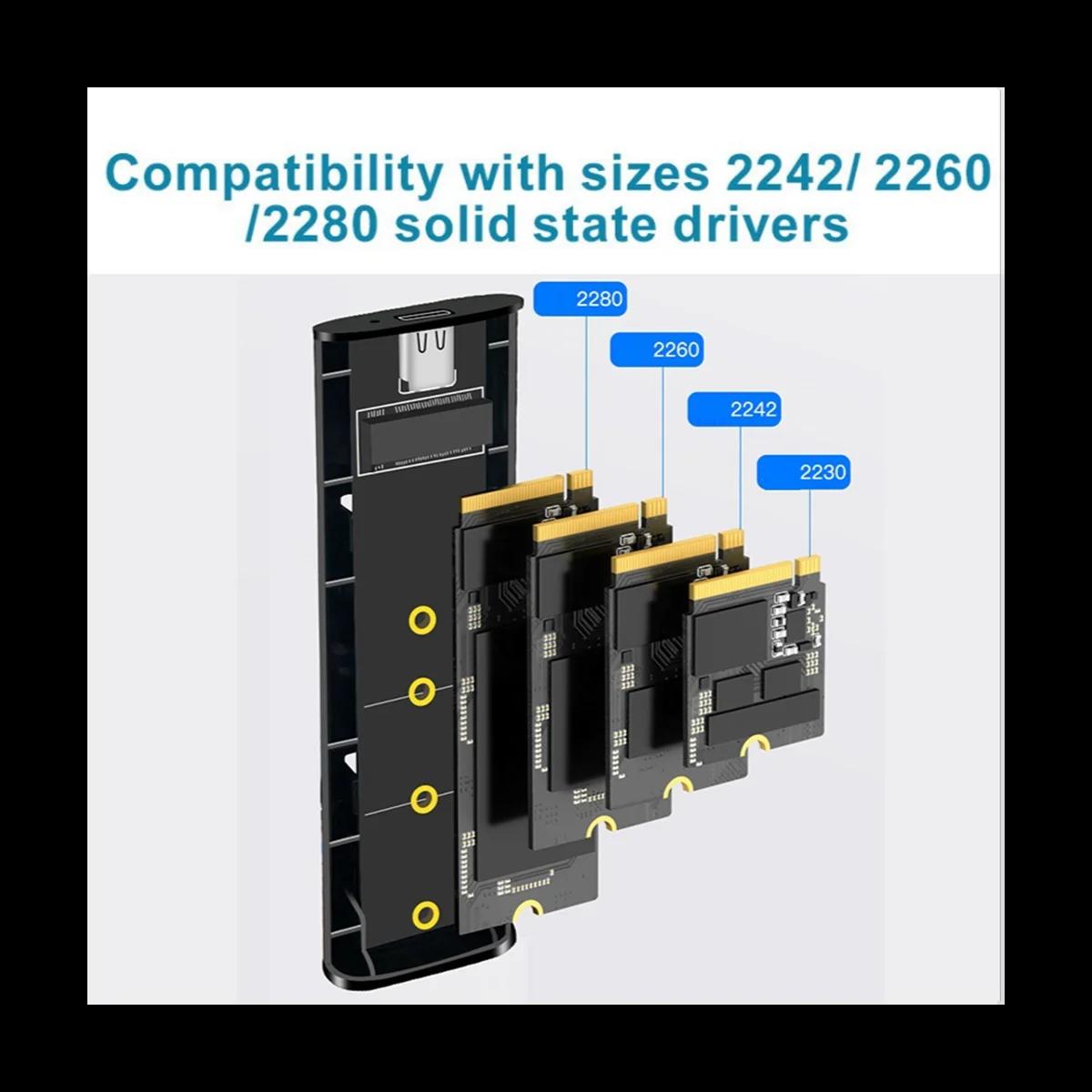   NVMe SATA ָ Ʈ ̺ Ŭ, M2 SSD ̽, 2-in-1 USB C 3.1 Gen2 10Gbps-PCIe M.2 SSD ڽ, 